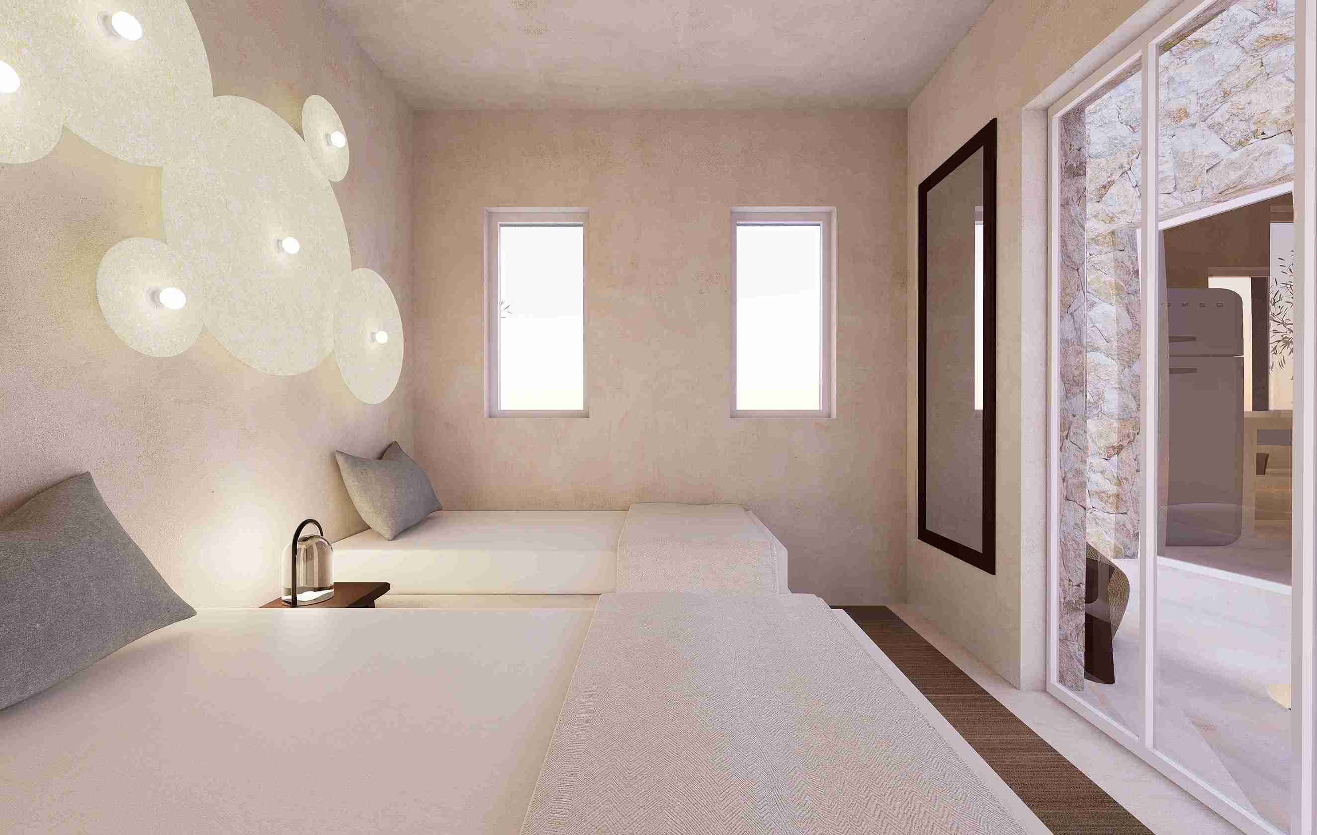 Dammuso Lampedusa double bedroom, residential interior design by VANDA