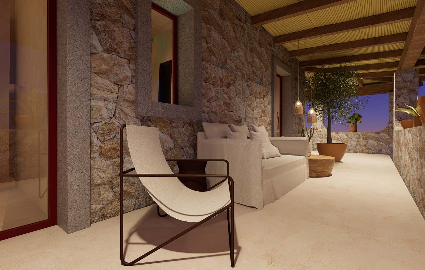 Dammuso Lampedusa night lighting, architecture by VANDA