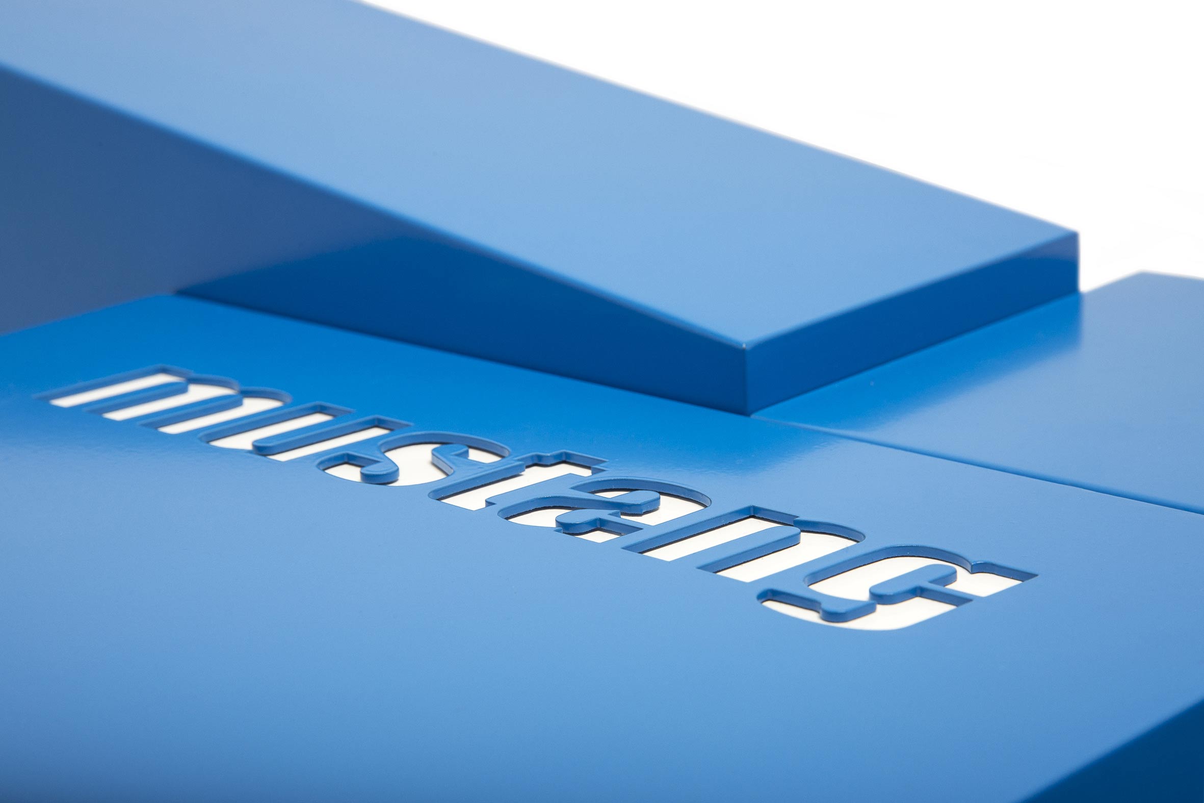 Mustang visual merchandising tools blue corporate design new collection retail display