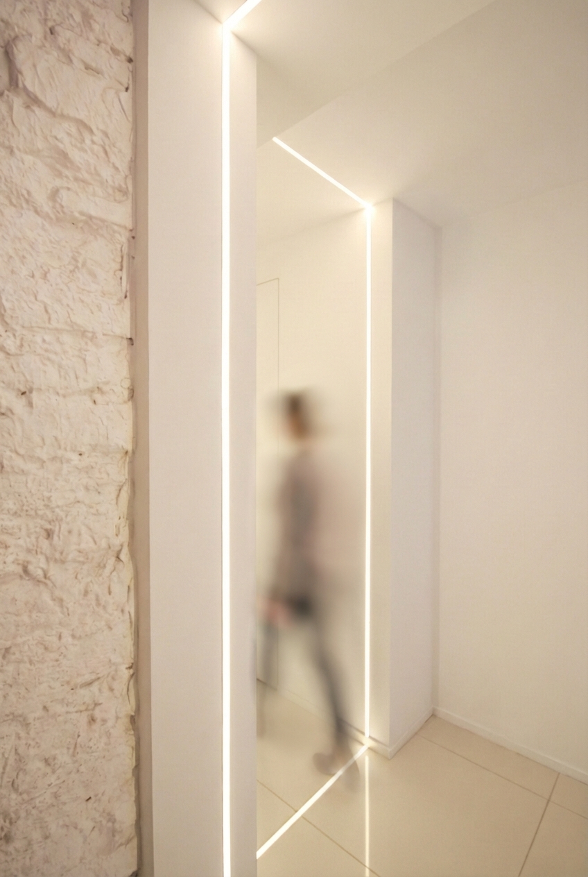 Light corridor detail GameStop flagship Via Torino Milan