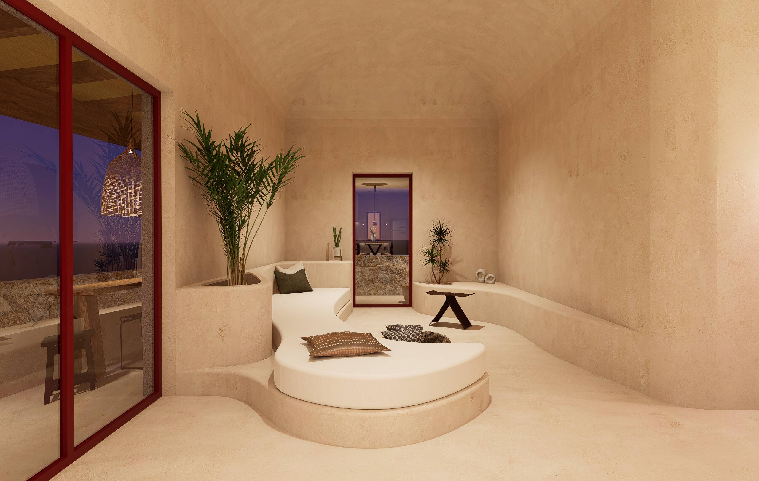 Dammuso Lampedusa night lighting, architecture by VANDA