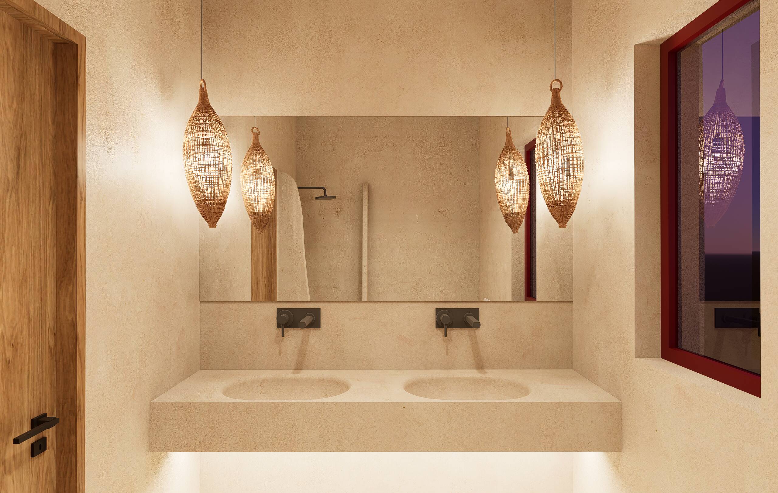 Dammuso Lampedusa bathroom, residential interior design by VANDA