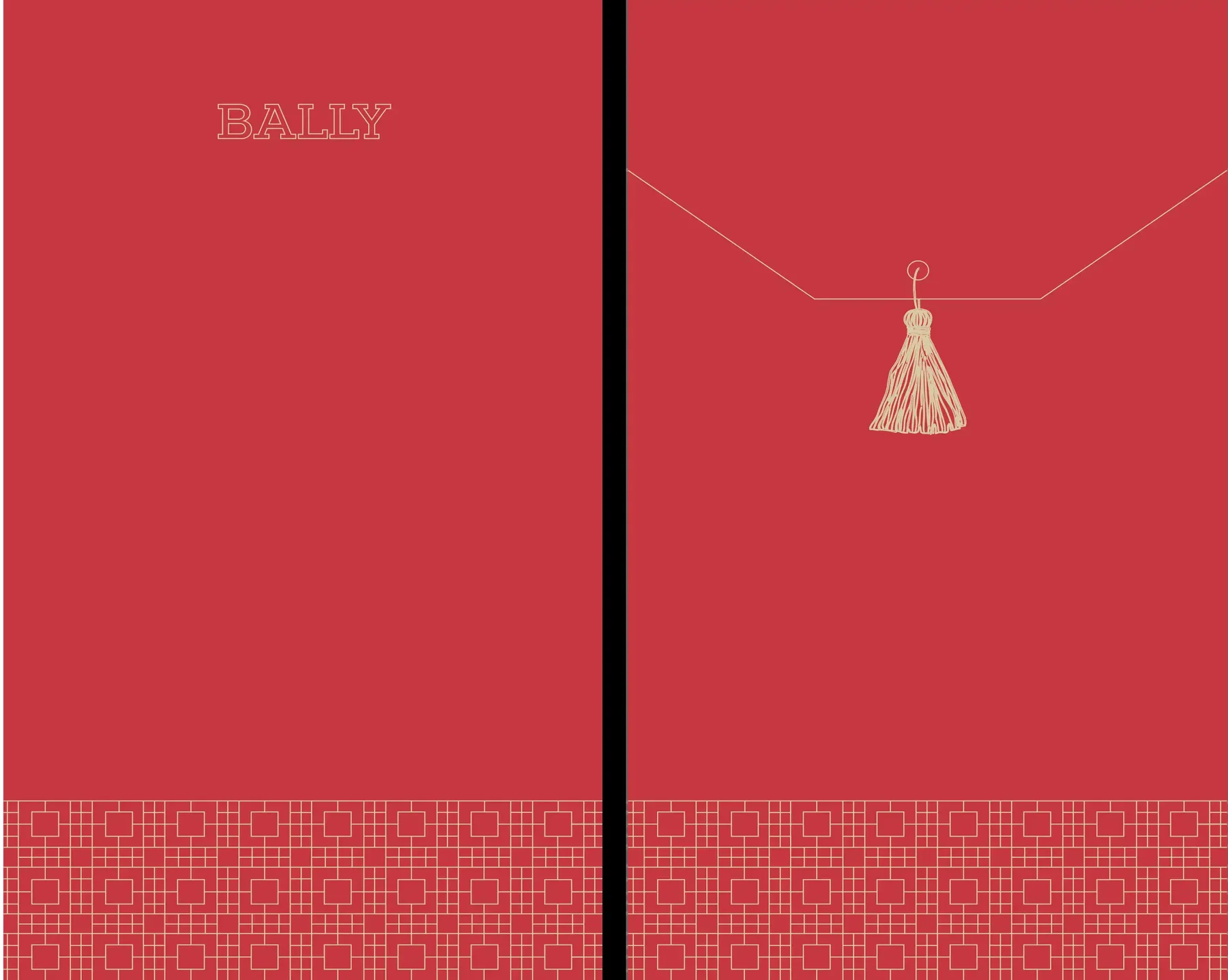 Bally Chinese New Year window with red lanterns and geometric pattern, VANDA concept