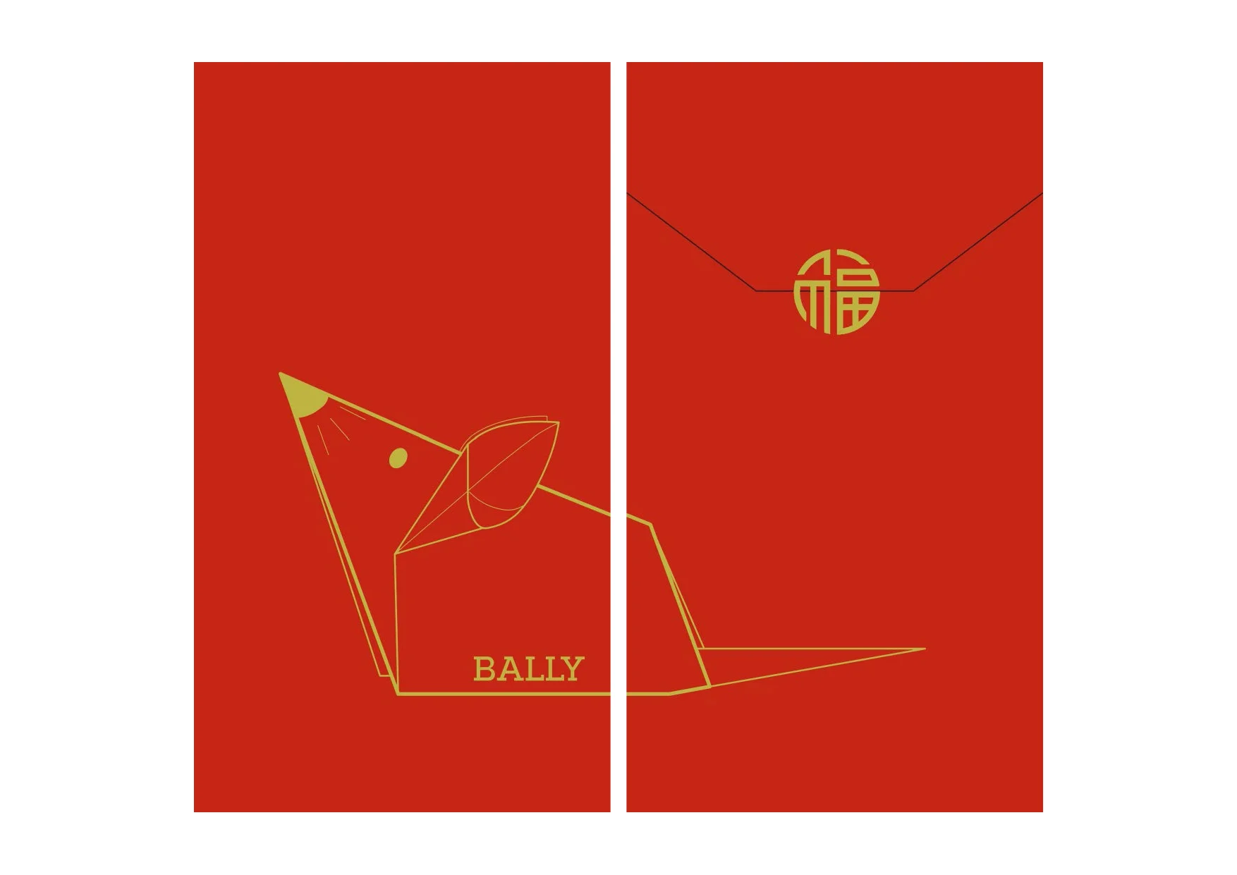 Bally red envelope for Chinese New Year with tassel and gold pattern